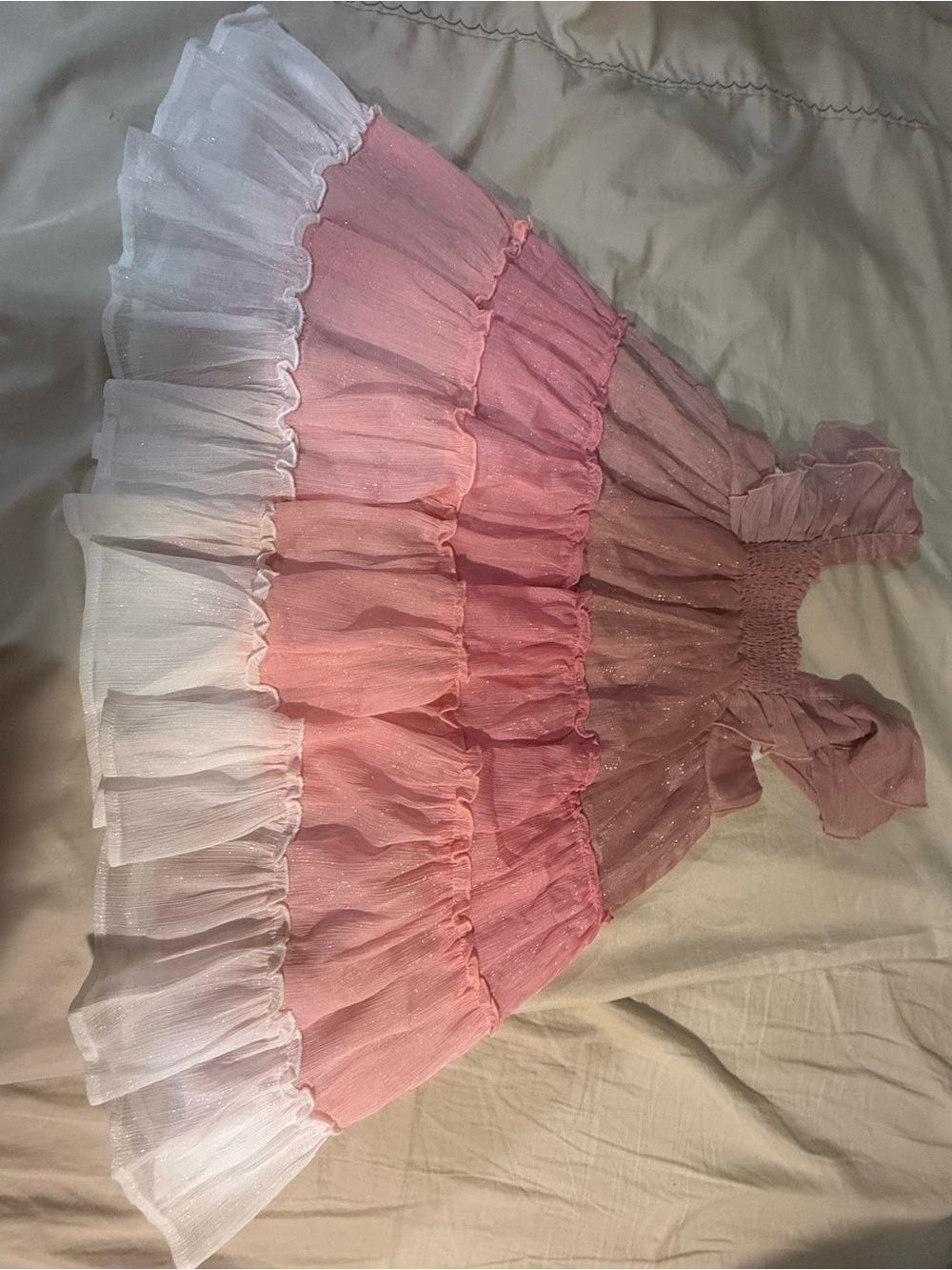 cheeky plum Pink Ombre Ruffle Tulle Dress